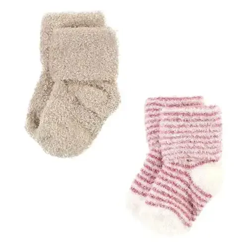 Hudson Baby Baby Girls' Cotton Rich Newborn and Terry Socks - 6