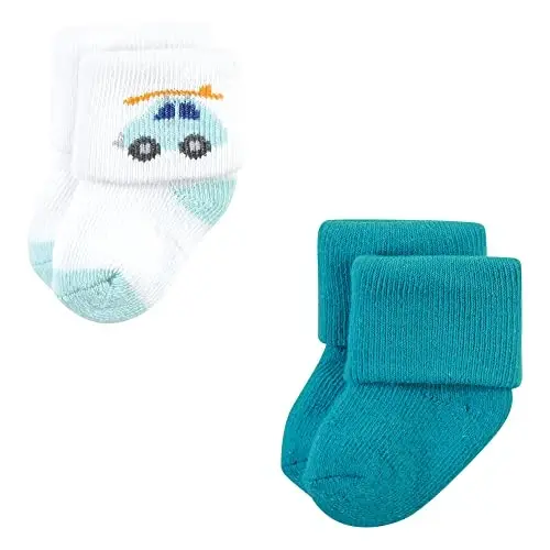 Hudson Baby Baby Girls' Cotton Rich Newborn and Terry Socks - 4