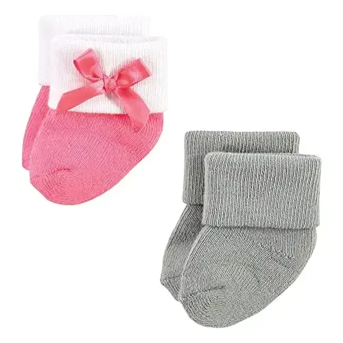 Hudson Baby Baby Girls' Cotton Rich Newborn and Terry Socks - 6