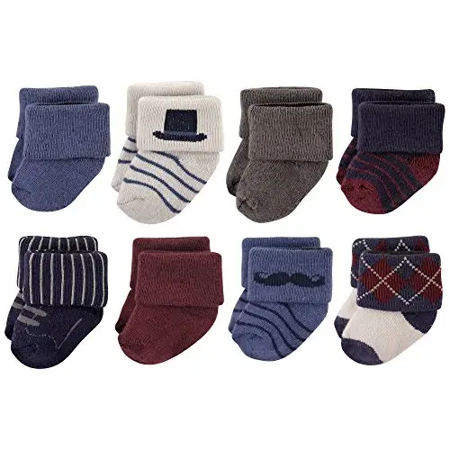 Hudson Baby Baby Girls' Cotton Rich Newborn and Terry Socks 