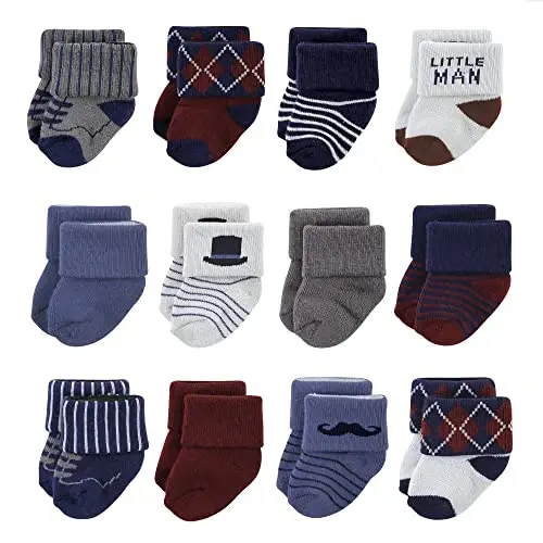 Hudson Baby Baby Girls' Cotton Rich Newborn and Terry Socks 