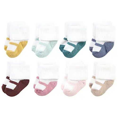 Hudson Baby Baby Girls' Cotton Rich Newborn and Terry Socks 