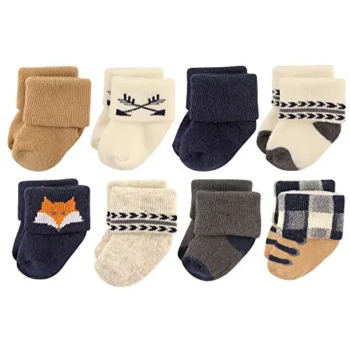 Hudson Baby Baby Girls' Cotton Rich Newborn and Terry Socks 