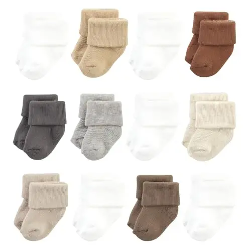 Hudson Baby Baby Girls' Cotton Rich Newborn and Terry Socks 