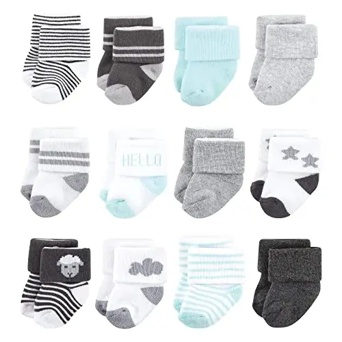 Hudson Baby Baby Girls' Cotton Rich Newborn and Terry Socks - 1