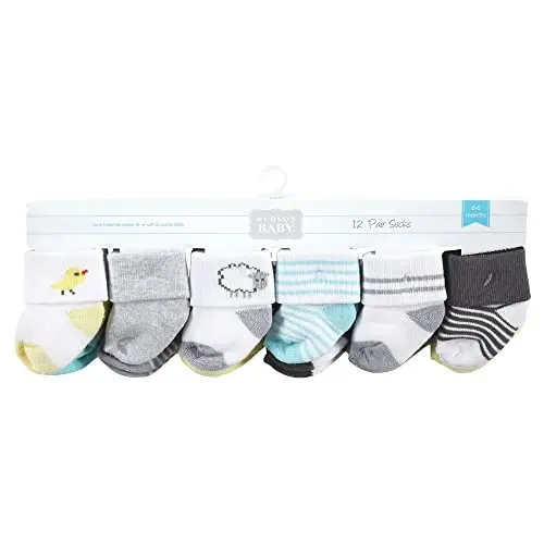Hudson Baby Baby Girls' Cotton Rich Newborn and Terry Socks - 2