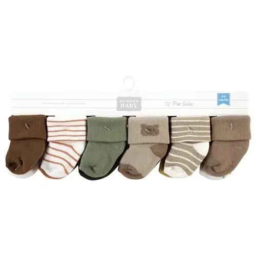 Hudson Baby Baby Girls' Cotton Rich Newborn and Terry Socks - 2