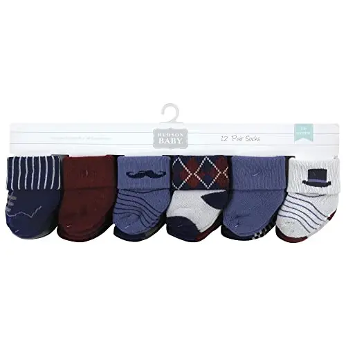 Hudson Baby Baby Girls' Cotton Rich Newborn and Terry Socks - 2