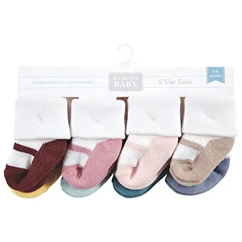 Hudson Baby Baby Girls' Cotton Rich Newborn and Terry Socks - 2