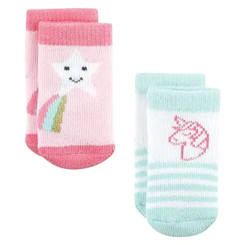 Hudson Baby Baby Girls' Cotton Rich Newborn and Terry Socks - 3