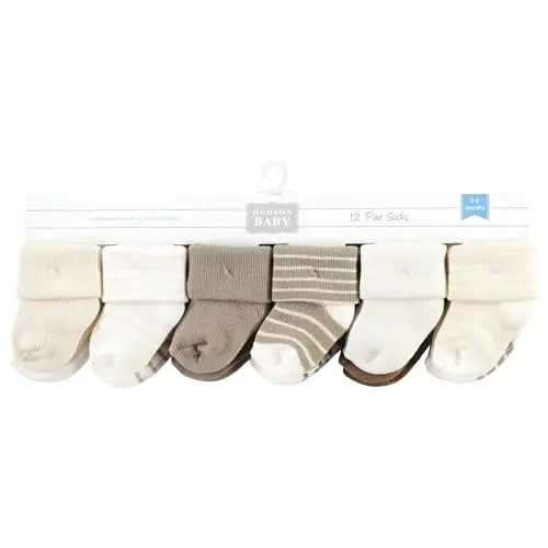 Hudson Baby Baby Girls' Cotton Rich Newborn and Terry Socks - 2