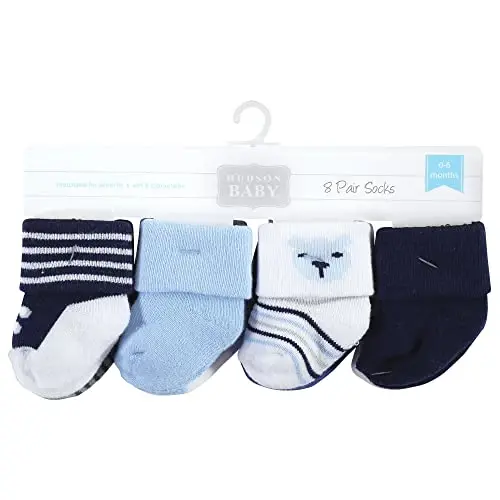 Hudson Baby Baby Girls' Cotton Rich Newborn and Terry Socks - 2