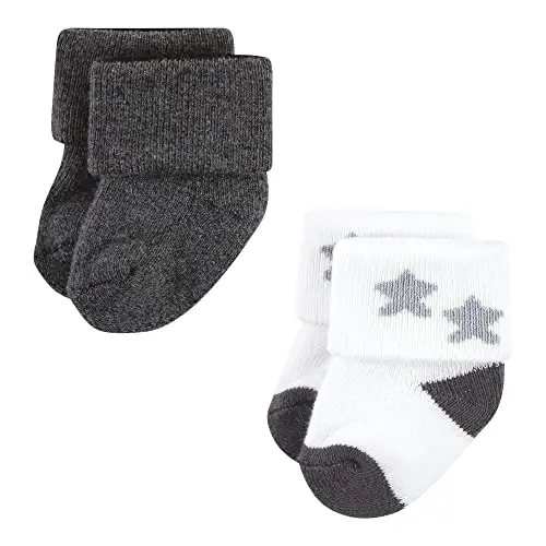 Hudson Baby Baby Girls' Cotton Rich Newborn and Terry Socks - 4