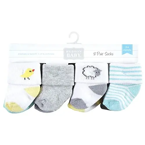 Hudson Baby Baby Girls' Cotton Rich Newborn and Terry Socks - HUDSON (1)