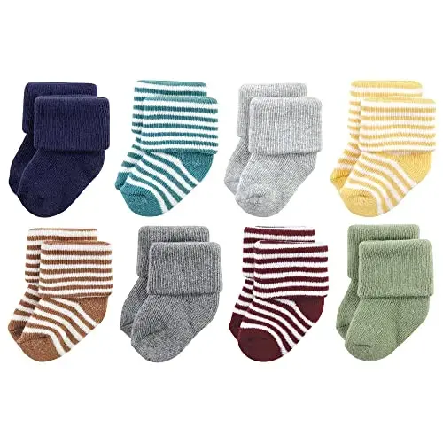 Hudson Baby Baby Girls' Cotton Rich Newborn and Terry Socks 