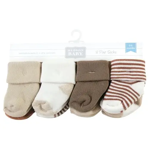 Hudson Baby Baby Girls' Cotton Rich Newborn and Terry Socks - HUDSON (1)