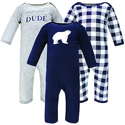 Hudson Baby baby boys Hudson Unisex Cotton Coveralls, Polar Bear Rompers, Polar Bear, 3-6 Months US - 1