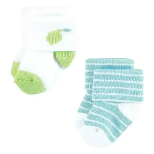 Hudson Baby baby-boys Cotton Rich Newborn and Terry Socks - 3