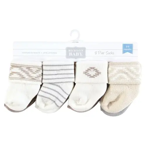 Hudson Baby baby-boys Cotton Rich Newborn and Terry Socks - 2