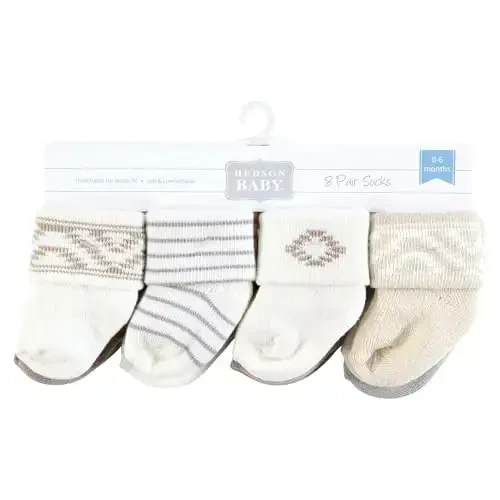 Hudson Baby baby-boys Cotton Rich Newborn and Terry Socks - 2