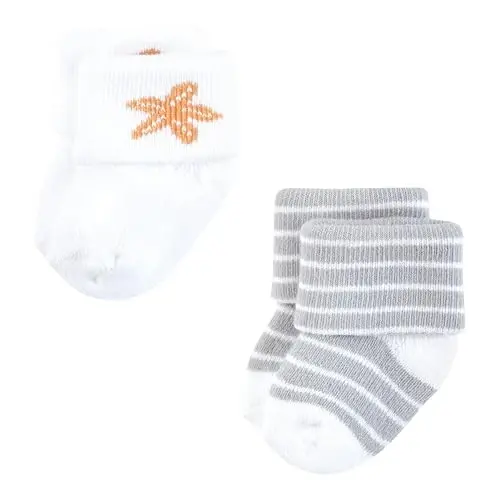 Hudson Baby baby-boys Cotton Rich Newborn and Terry Socks - 6