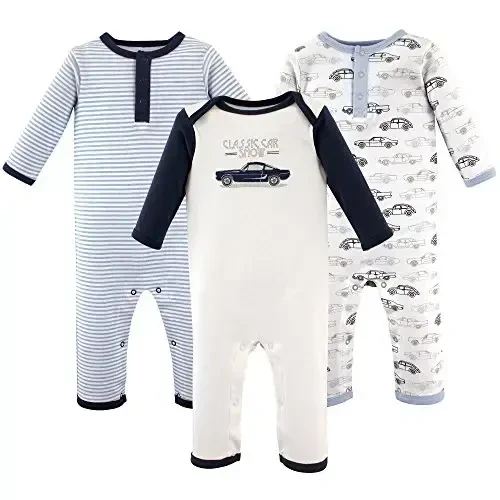Hudson Baby Cotton Union Suit, 2 Pack Pants 