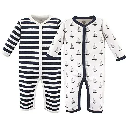 Hudson Baby Cotton Union Suit, 2 Pack Pants - 1