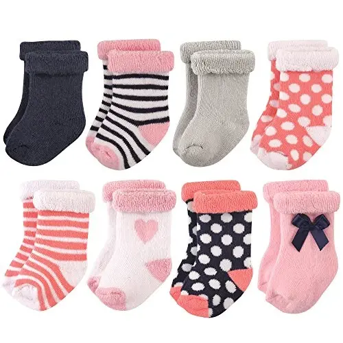 Hudson Baby baby-boys Cotton Rich Newborn and Terry Socks - HUDSON
