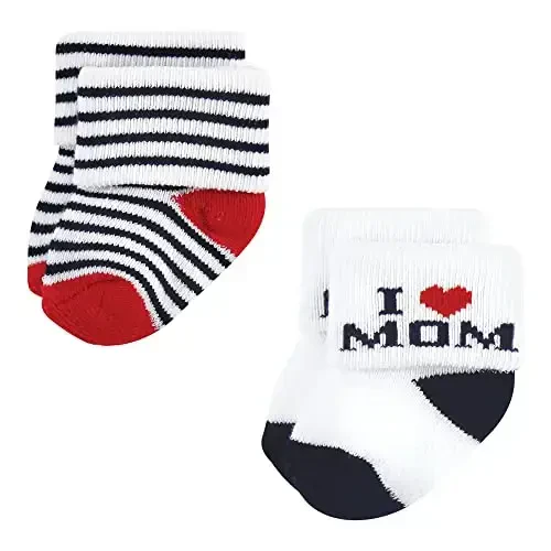 Hudson Baby baby-boys Cotton Rich Newborn and Terry Socks - 6