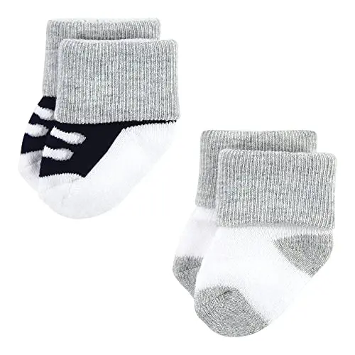 Hudson Baby baby-boys Cotton Rich Newborn and Terry Socks - 4