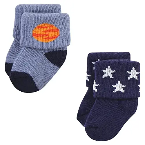 Hudson Baby baby-boys Cotton Rich Newborn and Terry Socks - 10