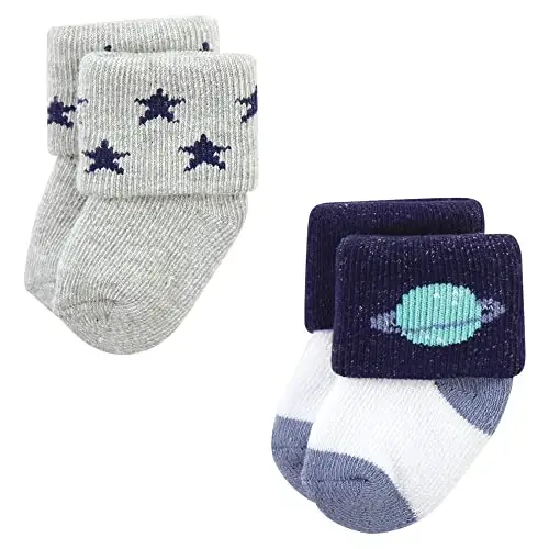 Hudson Baby baby-boys Cotton Rich Newborn and Terry Socks - 5