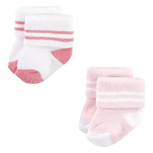 Hudson Baby Baby Girls' Cotton Rich Newborn and Terry Socks - 6