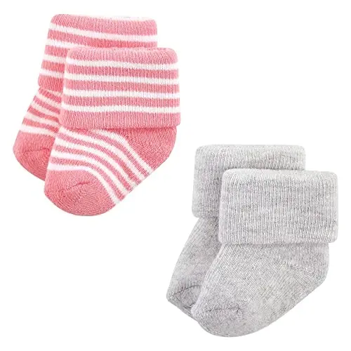 Hudson Baby Baby Girls' Cotton Rich Newborn and Terry Socks - 7