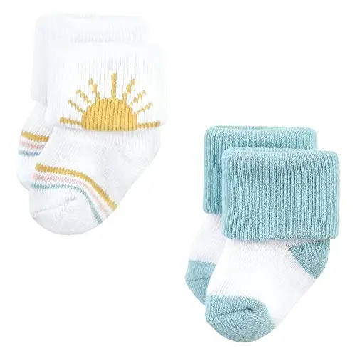 Hudson Baby Baby Girls' Cotton Rich Newborn and Terry Socks - 6
