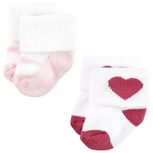 Hudson Baby Baby Girls' Cotton Rich Newborn and Terry Socks - 7