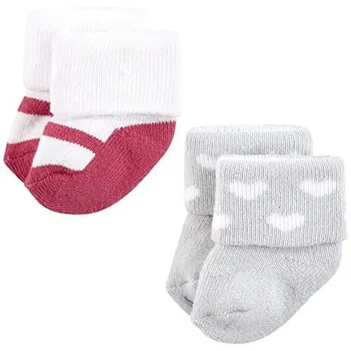 Hudson Baby Baby Girls' Cotton Rich Newborn and Terry Socks - 6