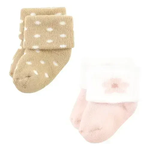 Hudson Baby Baby Girls' Cotton Rich Newborn and Terry Socks - 3