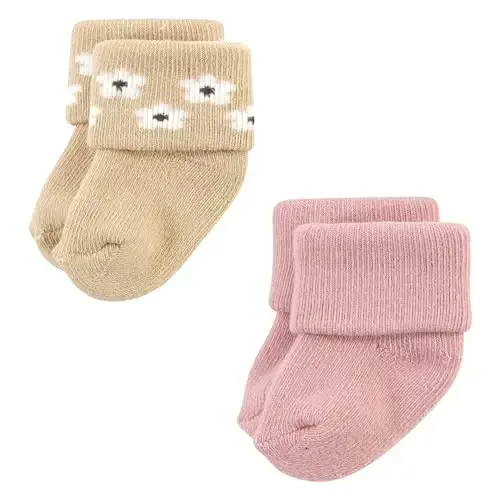 Hudson Baby Baby Girls' Cotton Rich Newborn and Terry Socks - 6