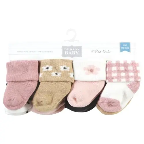 Hudson Baby Baby 8-pack Cotton Rich Newborn and Terry Socks - 2