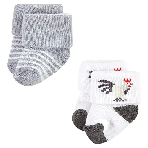 Hudson Baby Baby Girls' Cotton Rich Newborn and Terry Socks - 3