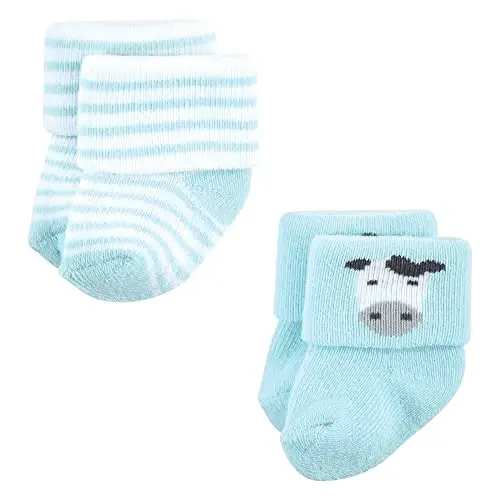 Hudson Baby Baby Girls' Cotton Rich Newborn and Terry Socks - 5