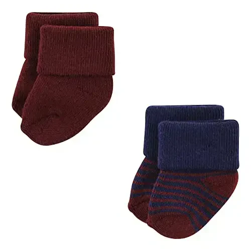 Hudson Baby Baby Girls' Cotton Rich Newborn and Terry Socks - 4