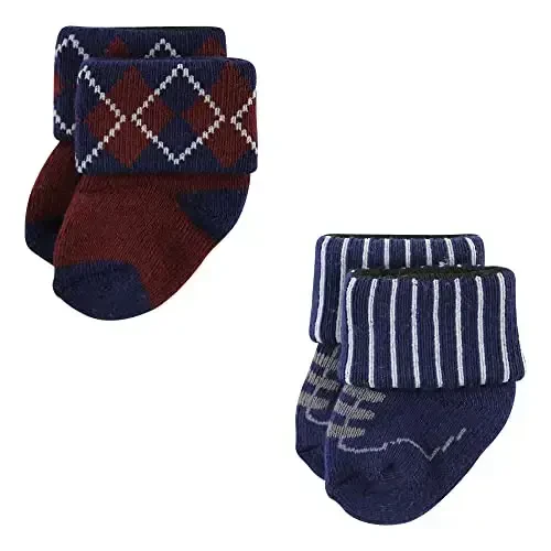 Hudson Baby Baby Girls' Cotton Rich Newborn and Terry Socks - 6