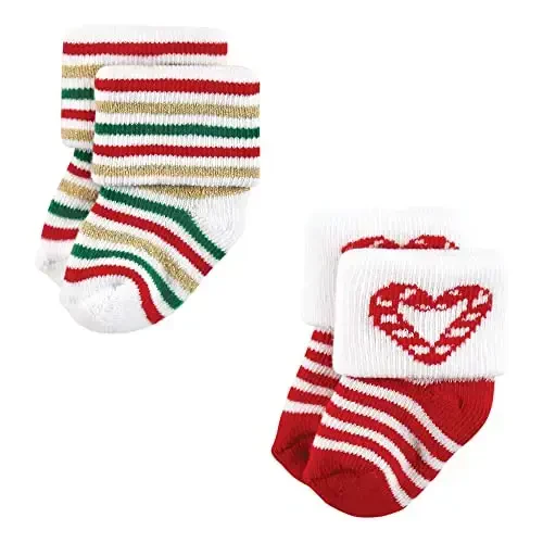 Hudson Baby Baby Girls' Cotton Rich Newborn and Terry Socks - 5