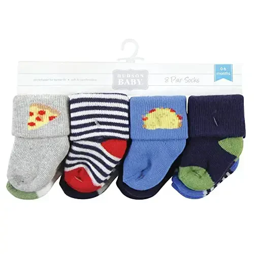Hudson Baby Baby Girls' Cotton Rich Newborn and Terry Socks - 2