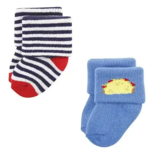 Hudson Baby Baby Girls' Cotton Rich Newborn and Terry Socks - 4