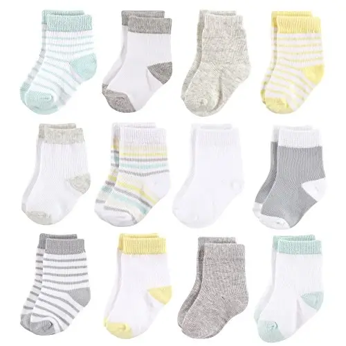 Hudson Baby Baby Girls' Cotton Rich Newborn and Terry Socks 