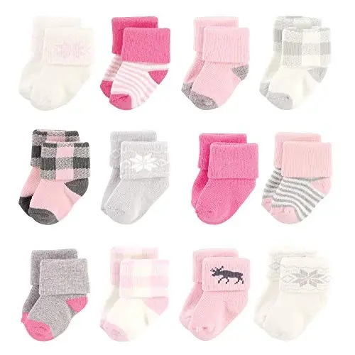 Hudson Baby Baby Girls' Cotton Rich Newborn and Terry Socks - BABYVISION INC.