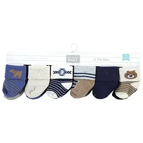 Hudson Baby Baby Girls' Cotton Rich Newborn and Terry Socks - 2